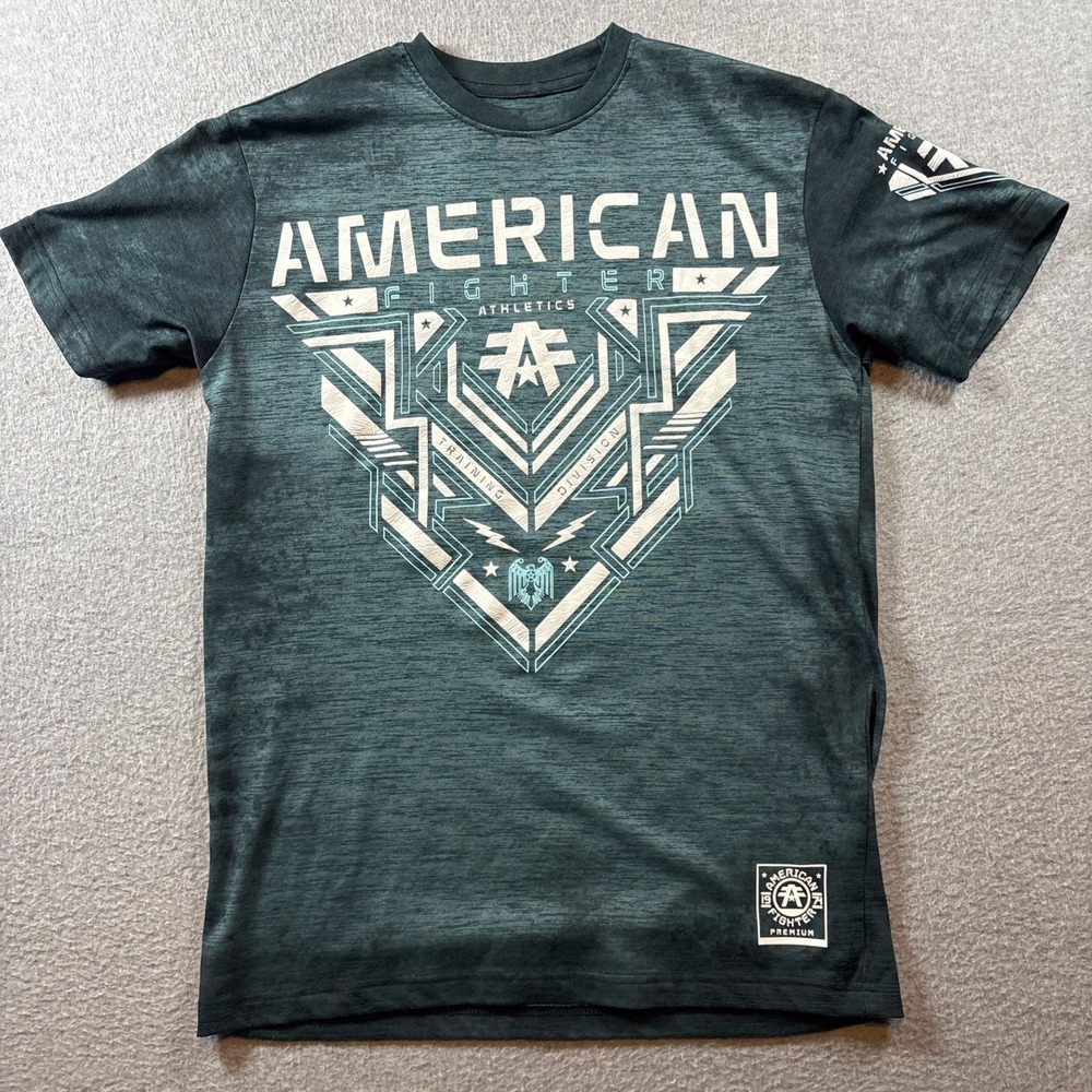 American Fighter Men's Green T Shirt Sz S Athletic Fit MMA Training Gym